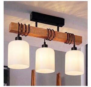Brilagi - Přisazený lustr WOOD GLASS 3xE27/60W/230V borovice/černá/bílá