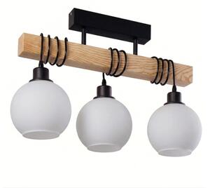 Brilagi - Přisazený lustr WOOD GLASS 3xE27/60W/230V borovice/černá/bílá