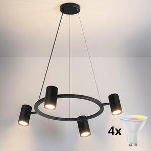 Brilagi - LED RGBW Stmívatelný lustr na lanku SELE 4xGU10/6,5W/230V černá