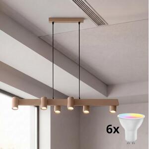 Brilagi - LED RGBW Stmívatelný lustr na lanku SELE 6xGU10/6,5W/230V béžová