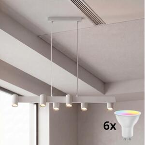 Brilagi - LED RGBW Stmívatelný lustr na lanku SELE 6xGU10/6,5W/230V bílá