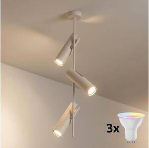 Brilagi - LED RGBW Stmívatelný lustr na tyči BRANCH 3xGU10/6,5W/230V béžová