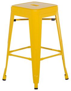Sada 2 ocelových barových stoliček 60 cm žluté CABRILLO