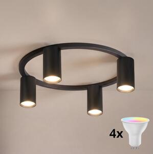 Brilagi - LED RGBW Stmívatelné stropní svítidlo SELE 4xGU10/6,5W/230V černá