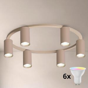 Brilagi - LED RGBW Stmívatelné stropní svítidlo SELE 6xGU10/6,5W/230V béžová