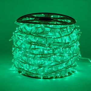 DECOLED LED světelný řetěz 100 m, 2000 zelených diod, bílý kabel, IP44