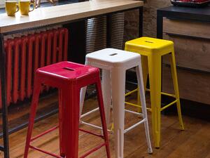 Sada 2 ocelových barových stoliček 60 cm žluté CABRILLO
