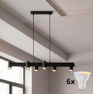 Brilagi - LED RGBW Stmívatelný lustr na lanku SELE 6xGU10/6,5W/230V černá