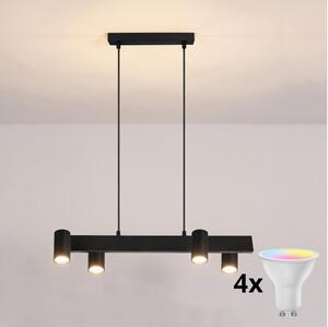Brilagi - LED RGBW Stmívatelný lustr na lanku SELE 4xGU10/6,5W/230V černá