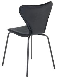 Sada 2 sametových jídelních židlí černé BOONVILLE
