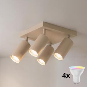 Brilagi - LED RGBW Stm bodové svítidlo SELE SQUARE 4xGU10/6,5W/230V béžová