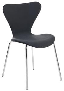 Sada 2 sametových jídelních židlí černé/stříbrné BOONVILLE