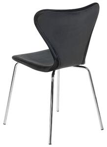 Sada 2 sametových jídelních židlí černé/stříbrné BOONVILLE