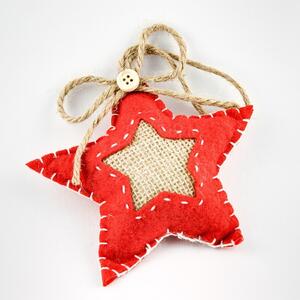 DECOLED Látková vánoční hvězda, 11,5 cm