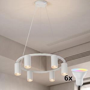 Brilagi - LED RGBW Stmívatelný lustr na lanku SELE 6xGU10/6,5W/230V bílá