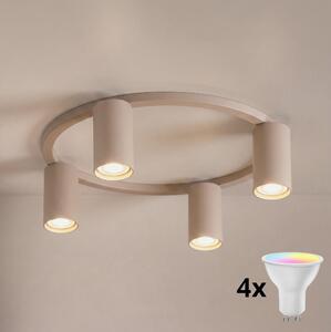 Brilagi - LED RGBW Stmívatelné stropní svítidlo SELE 4xGU10/6,5W/230V béžová