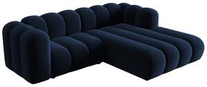 Micadoni Sametová rohová pohovka Lupine 228 cm, pravá