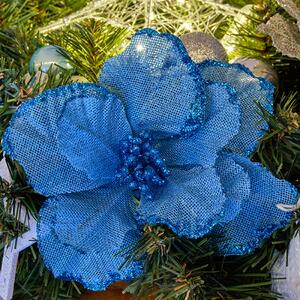 DECOLED Umělá květina modrá, 20,5x17 cm