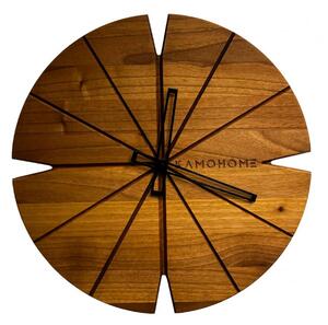 Kamohome Dřevěné nástěnné hodiny CORVUS Průměr hodin: 30 cm, Materiál: Ořech evropský
