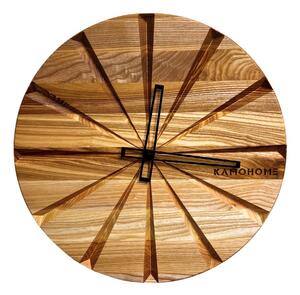 Kamohome Dřevěné nástěnné hodiny ANDROMEDA Průměr hodin: 30 cm, Materiál: Buk