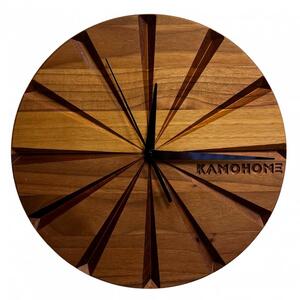 Kamohome Dřevěné nástěnné hodiny ANDROMEDA Průměr hodin: 40 cm, Materiál: Ořech americký