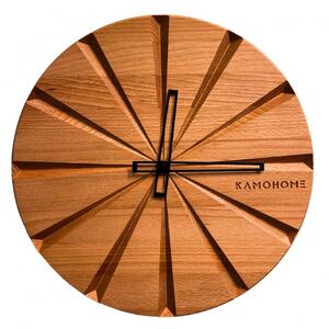 Kamohome Dřevěné nástěnné hodiny ANDROMEDA Průměr hodin: 30 cm, Materiál: Ořech evropský