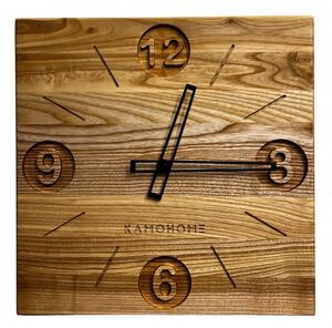 Kamohome Dřevěné nástěnné hodiny PYXIS Velikost: 36x36 cm, Materiál: Dub
