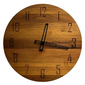 Kamohome Dřevěné nástěnné hodiny LYRA Průměr hodin: 40 cm, Materiál: Ořech americký