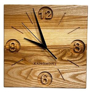 Kamohome Dřevěné nástěnné hodiny PYXIS Velikost: 36x36 cm, Materiál: Ořech evropský