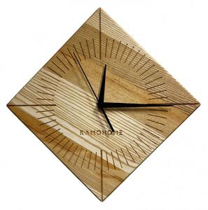 Kamohome Dřevěné nástěnné hodiny ARIES Velikost: 37x37 cm, Materiál: Ořech americký