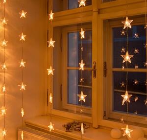 DECOLED Vánoční osvětlení do okna 1,2 x 1,2 m, propojovatelné, hvězdy
