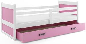 BMS Group Dětská postel s úložným prostorem RICO bílá Velikost postele: 190x80 cm, Barva výplní: Růžová