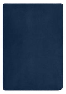 James & Nicholson Teplá přikrývka s kožíškem 130x180 cm JN955 - Tmavě modrá / natural