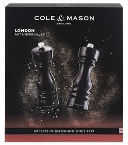 Cole&Mason Sada mlýnků na sůl a pepř London Black Gloss 18 cm