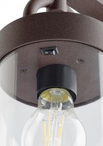 Trio Leuchten 404160124 SAMBESI - Venkovní lampa s možností aktivace automatického senzoru DEN / NOC, IP44, 1 x E27, 100cm (Stojací venkovní svítidlo v hnědé barvě)