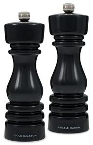 Cole&Mason Sada mlýnků na sůl a pepř London Black Gloss 18 cm