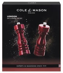 Cole&Mason Sada mlýnků na sůl a pepř London Red Gloss 18 cm