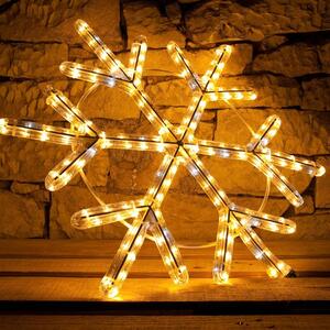 DECOLED LED světelná vločka VI, závěsná, pr. 60 cm, teple bílá, IP67