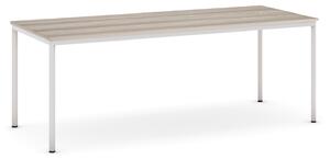 Jídelní stůl, 2000 x 800 mm, šedá podnož, dub přírodní