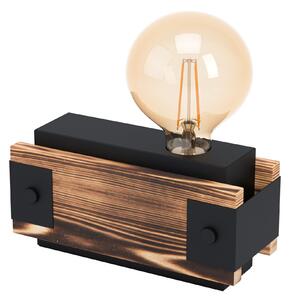 Eglo 43469 LAYHAM - Stolní retro dřevěná lampa 1 x E27 (Retro stolní lampa s dřevěnou monturou)