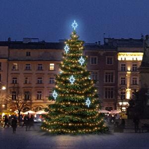 DECOLED LED světelná sada na vánoční stromy vysoké 9-11 m, teplá bílá s ledově bílými dekory DZ141S3