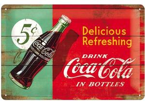Nostalgic Art Plechová Cedule Coca-Cola Delicious Refreshing - Dvoubarevná