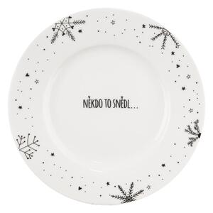 Bílý servírovací porcelánový talíř s vánočním motivem ø 20 cm – Dakls