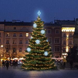 DECOLED LED světelná sada na vánoční stromy vysoké 9-11 m, teplá bílá s ledově bílými dekory DZX0EFD08