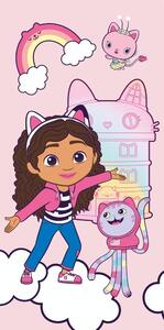 Růžová bavlněná dětská osuška 70x140 cm Gabby´s Dollhouse – Jerry Fabrics