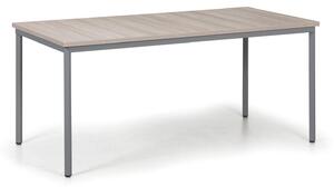 Jídelní stůl TRIVIA, tmavě šedá podnož, 1600 x 800 mm, dub přírodní