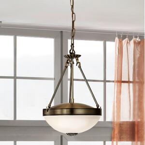 Eglo 82747 - Lustr na řetězu SAVOY 2xE27/60W/230V bronzová