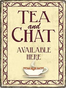 Plechová Cedule Tea And Chat