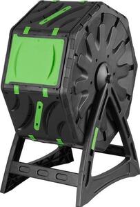 Kompostér Strend Pro Garden, bubnový, 70 lit., čierny, 55,5x36x72 cm
