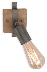 Leuchten Direkt 13471-79 SLAT - Nástěnné nebo stropní retro industriální svítidlo ve dřevě a kovu 1 x E27 (Nástěnná industriální bodovka bez vypínače)